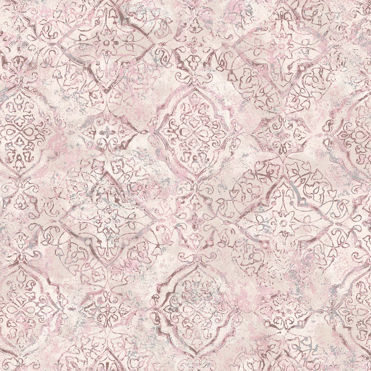 картинка 81167-2 RAUM Обои виниловые на бумажной основе 1.06*15.5 рисунок орнамент цвет розовый